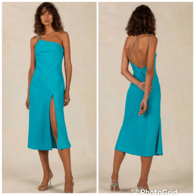 NWT Misha Sleeveless One-Shoulder Strap Midi Dress Diona Capri Blue Size 10 | eBay NWT Misha Sleeveless One-Shoulder Strap Midi Dress Diona Capri Blue Size 10 | eBay