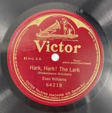 Rare: Hark, Hark! The Lark Evan Williams 10" Vinyl Record Victor Red Label