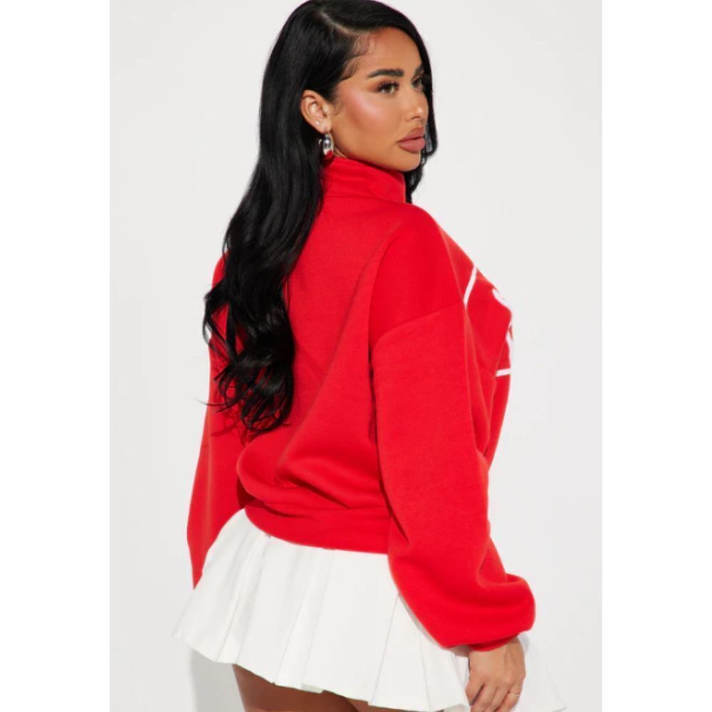 Riley & James Essentials Plus Size 2X Women's Half Zip Sweatshirt Red Oversized thumbnail 13