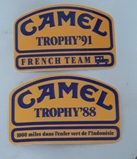 2 AUTOCOLLANTS STICKERS VINTAGE PUBLICITAIRE CAMEL TROPHY 88 ET 91