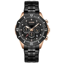 LIGE FOXBOX Digital Men Watches Male Steel Wristwatch Big Dial LED Quartz Watch