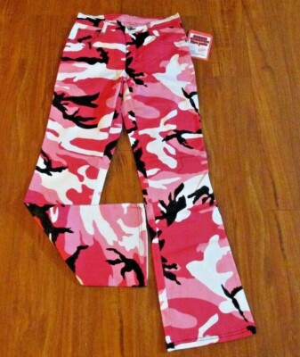 ROTHCO Pink Camo Womens Flare Jeans/Pants sz 3/4 NWT