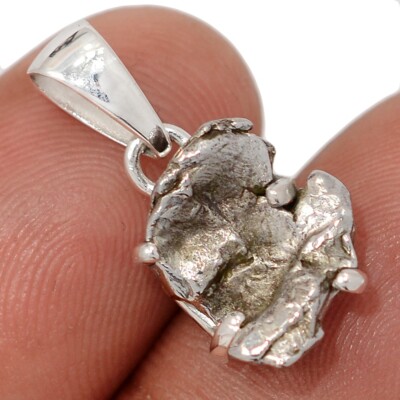 Natürlicher Meteorit Campo del Cielo - Argentinien 925 Silber Anhänger Schmuck CP69651