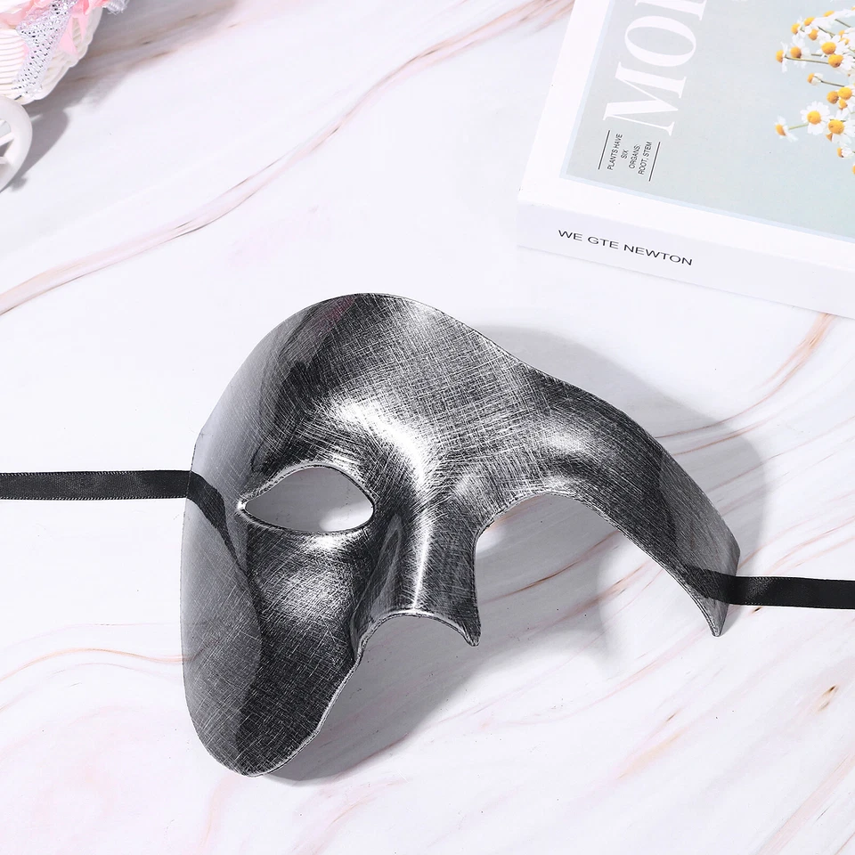 Vintage Mens Phantom of the Opera Half Face Mask for Masquerade Mardi Gras Ball - Image 4 of 4