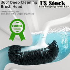 Toilet Bowl Brush Holder Set Deep Cleaning Toilet Cleaner Scrubber Under Rim
