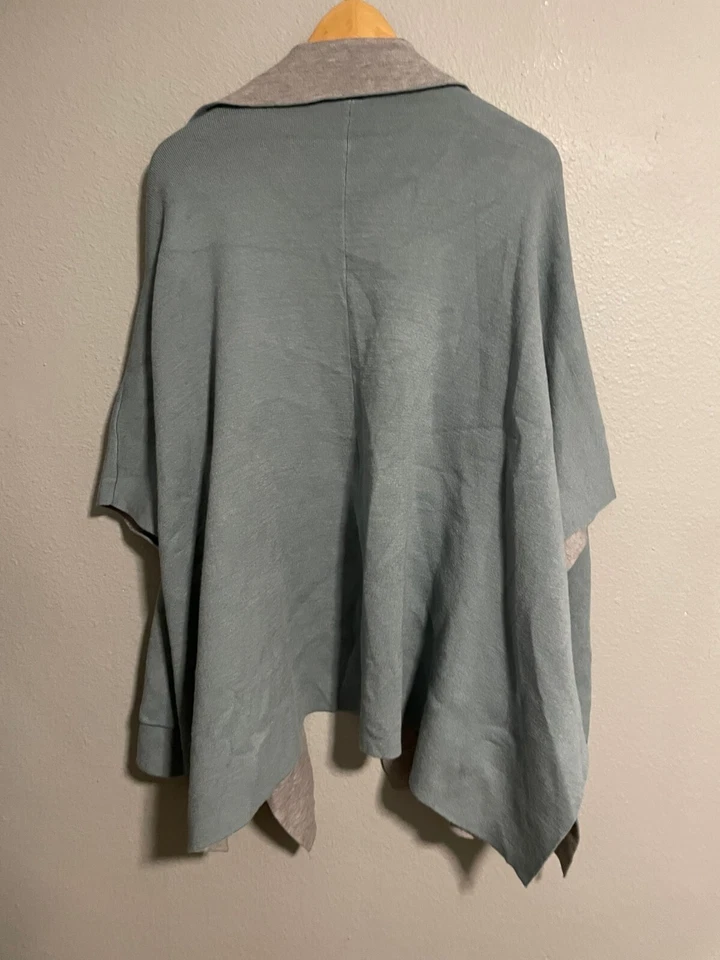 Suéter envolvente MarlaWynne para mujer talla L/XL verde azulado elástico abierto relajado Lagenlook Foto 4 de 4