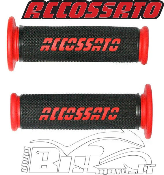 Manopole Racing Accossato Bicolore realizzate in gomma termoplastica BLU -FORATE - Immagine 3 di 4
