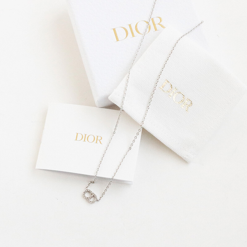 Christian Dior Clair D Lune Necklace Crystal Metal L51cm