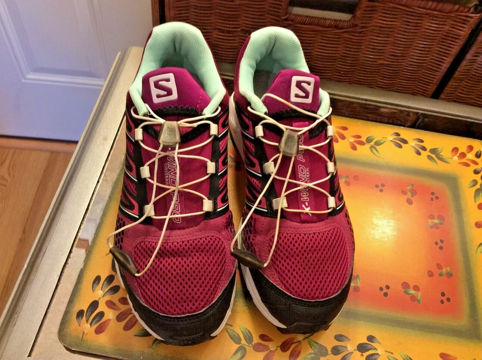 SALOMON женщин работает Trail туфли кроссовки фиолетовый Aqua размер 9 X ветра Pro - Изображение 2 из 4