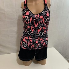 ZeroXposur Womens Zig Zag Tankini Top and Board Short SwimSuit Set Size Small