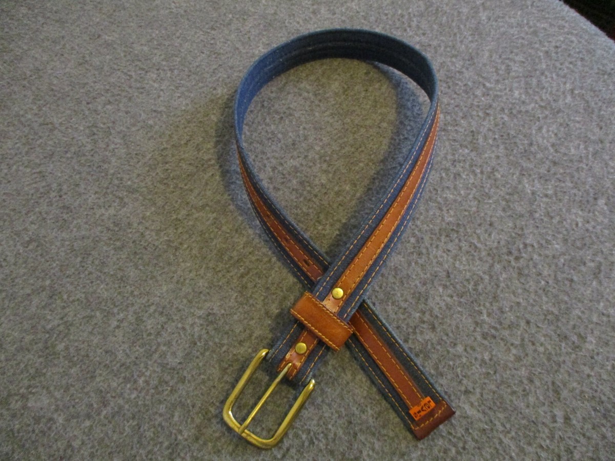 VTG Rare Levi\'s Orange Tab Leather Belt Denim 32 Levi main image 2