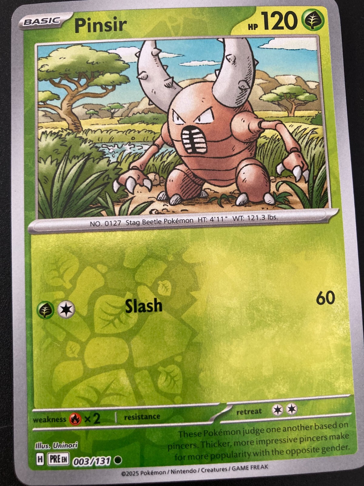 Pinsir 003/131 Pokemon Reverse Holo (2 card minimum order across store)