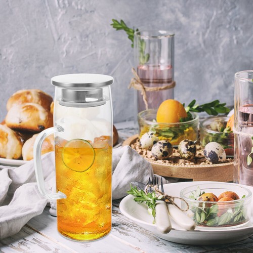 Cold Water Bottle Pitcher with Filter Filtered Pitchers Lid Glass Jug - Picture 11 of 12