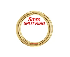 5mm OD 3.75mm ID 14k Solid Yellow Gold Round Split Jump Ring Charm 4.9mm USA