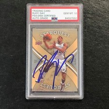 2008-09 Upper Deck Starquest #SQ1 Rudy Gay Signed Card AUTO 10 PSA Slabbed Grizz