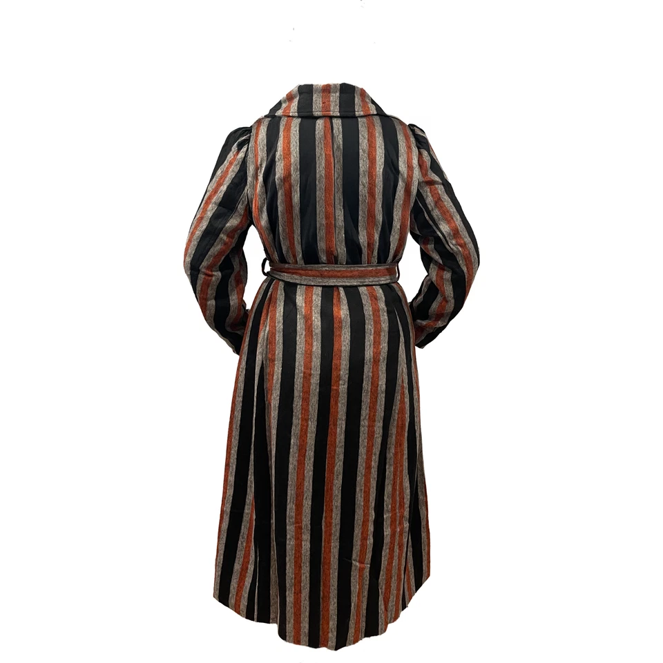 Ashro Women's Striped Belted Long Coat - Size L - Elegant & Stylish dress coat - Image 3 of 4