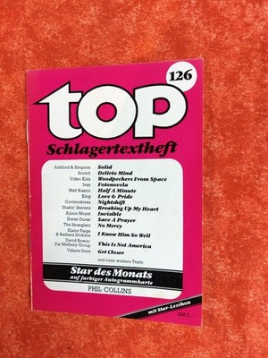 Top Schlagertextheft 126 - aus 1985 : mit Autogrammkarte Phil Collins.