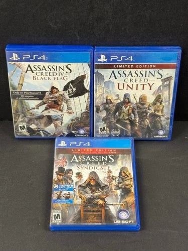 Assassin's Creed Black Flag IV Unity & Syndicate Lot of 3 PlayStation 4 PS4