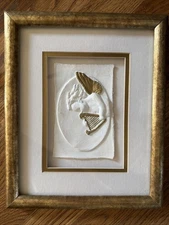 Decorel Beaux Arts Cherub Angel Harp 3D Art Shadowbox Paper Relief Unused