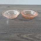 Set 2 Jeannette Cherry Blossom Pink Depression Glass 4.5" Berry Bowls
