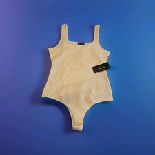 NEW Shinestar White Sleeveless Bodysuit Top Women's