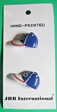 (2) JHB 1" SPORTS BALL CAP INITIAL B PLASTIC APPLIED SHANK BUTTONS NOS 23051-J2