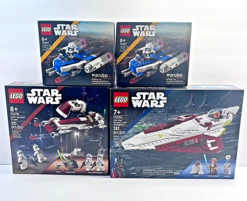 LEGO Star Wars Lot (4) Sets Sealed Obi-Wan Starfighter, BARC Speeder, Rex Y-Wing