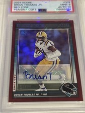 Brian Thomas Jr 2024 Score Red Zone Auto /25  PSA 9 POP 1