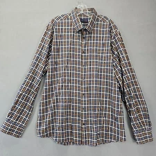 Scott Barber Black Plaid Shirt Button Down Classic Long Sleeves Men Size XXL Top