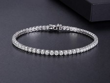 Diamond Tennis Bracelet Silver 925 Round Ston...
