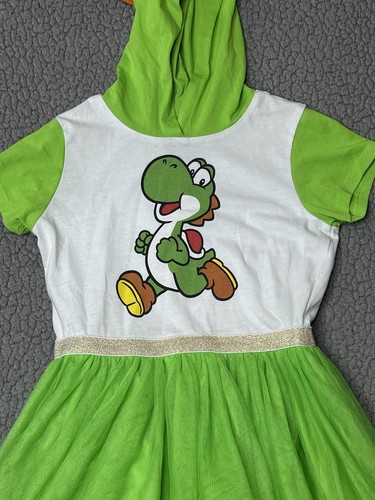Super Mario Hybrid Cosplay White And Green Dress Little Girls Size Medium - Picture 4 of 8