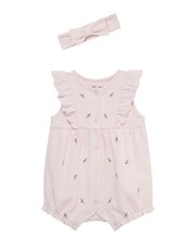 Little Me Rosebud Romper Hband 6M