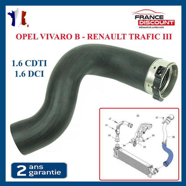 Turbo Schlauch Aufladung Opel Vivaro B (X82) 1.6 DTI 4422248 93867721-image