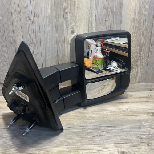 Ford F150 Tow Mirror For 07 - 14 Power Heated Blind Spot Puddle Light Chrome Cap