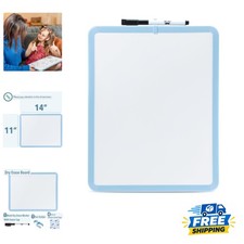 Blue Magnetic Dry Erase Board 14” x 11” with Marker – Perfect for Home or Office