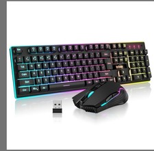 Black RedThunder K10 Wireless Gaming Keyboard Mouse Combo No C Type Charger