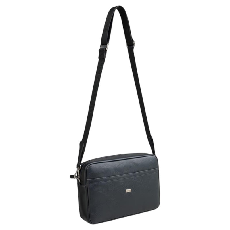 Clutch Bag Beauty with Shoulder Strap John RICHMOND Man Black Leather Textured