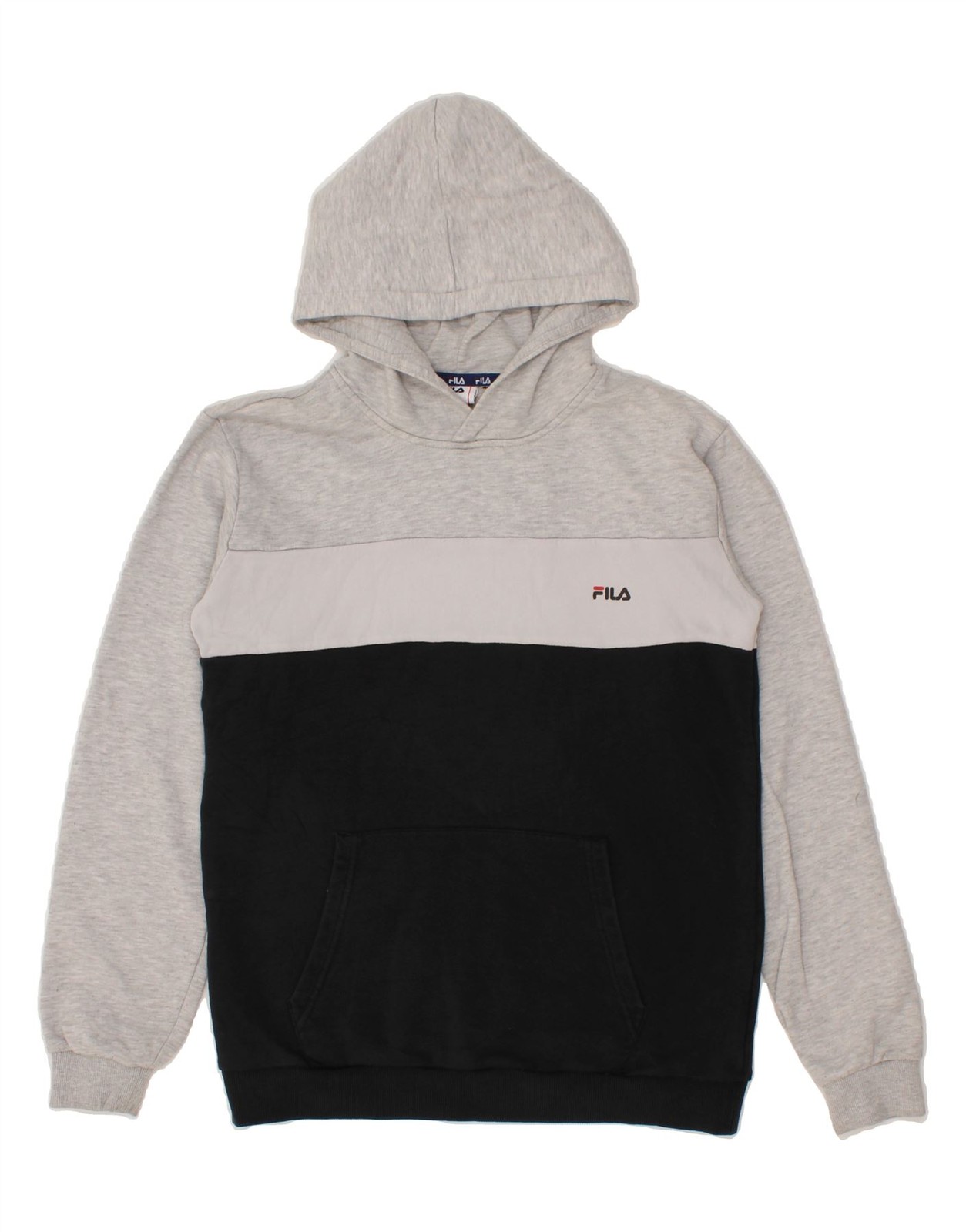 FILA Felpa con Cappuccio Ragazzo 15 16 Anni Grigio Colorblock Cotone CH06