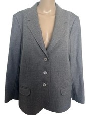 Fletcher Jones Genuine Vintage Grey Wool Blazer Size L 20 Australian Made