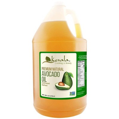 Kevala Avocado Oil 128oz Pure Cold-Pressed Non-GMO Cooking & Skin Oil