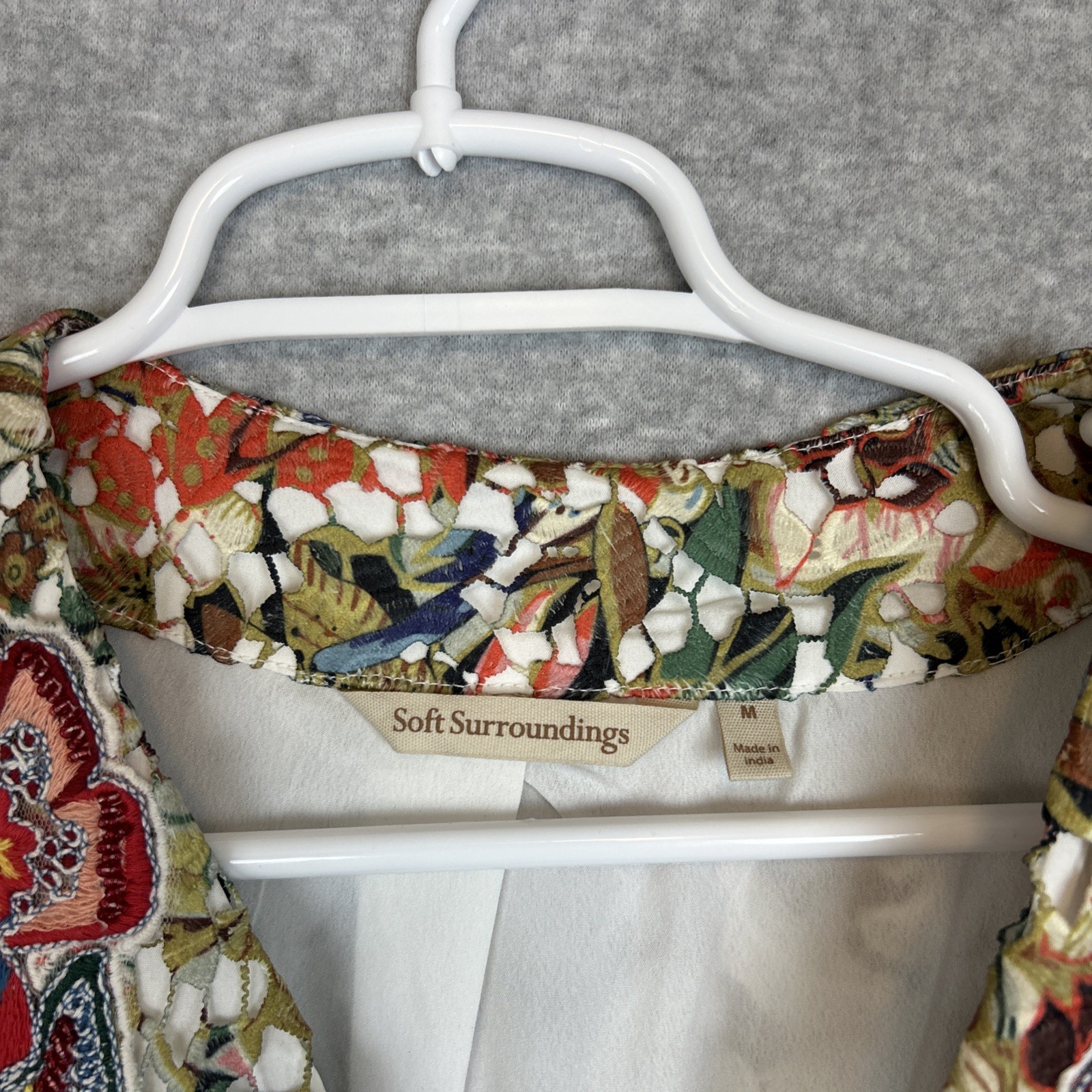Soft Surroundings Ariege Jacket Size Medium Flora… - image 2