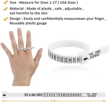 Ring Sizer Measuring Tool Set, Reusable Ring Gauges with Finger Sizer Mandrel...
