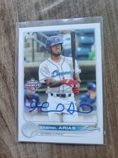 Gabriel Arias Signed 2022 Topps Pro Debut Baseball Card Cleveland Guardians #142