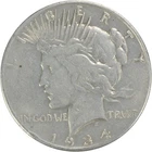 1934-S Peace Silver Dollar VF Uncertified #411