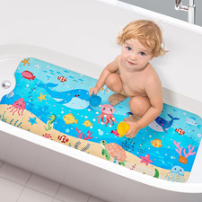 Baby Bath Mat for Tub Non Slip Kids, 40 X 16 Inch Extra Long Bathtub
