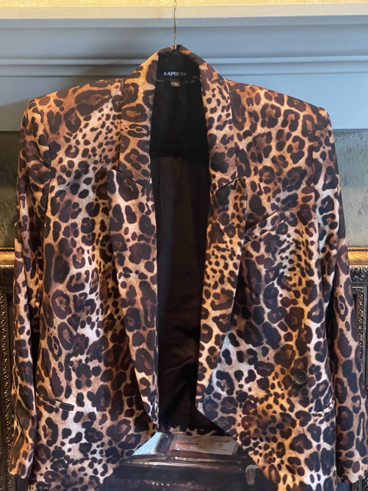 Express Women’s Blazer One Button Jacket Animal P… - image 2