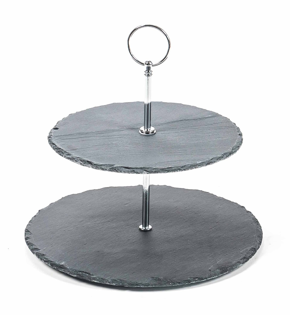 Etagere 2 Etagen Schiefer Servierplatte Telleretagere Pralinenteller Ø 20/25