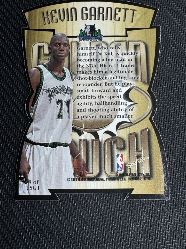 1997-98 SkyBox Premium #8GT Кевин Гарнетт Golden Touch редкая - Изображение 4 из 4