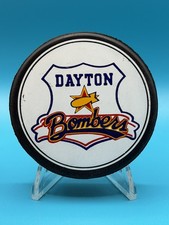 ECHL Dayton Bombers Team Logo Original Vintage Old Hockey Puck Collect Pucks