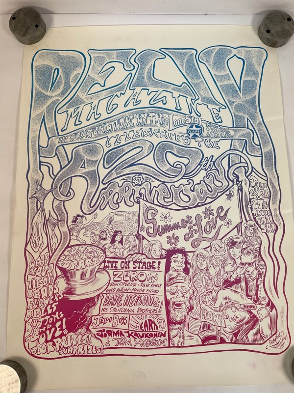 Vintage 1987 Relix Magazine Concert Poster by Guy Juke "Summer of Love".